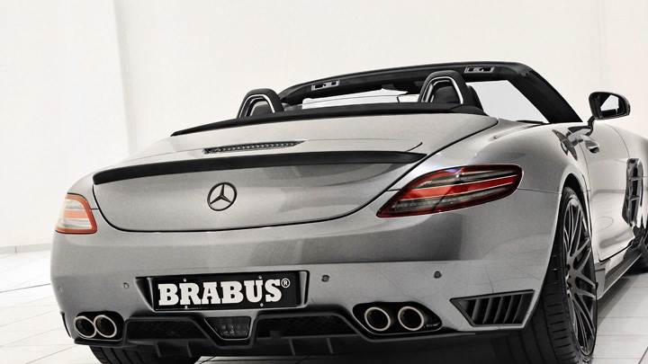 Brabus Mercedes-Benz SLS AMG Roadster Back Pose In Silver